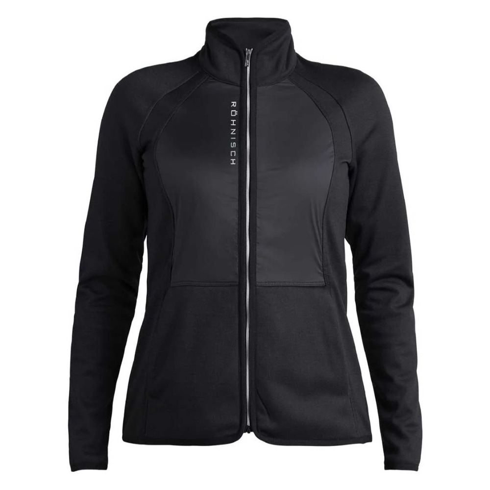 Rohnisch Ivy Golf Jacket Womens XL Black Hybrid Thermal Midlayer Full Zip